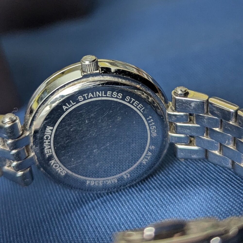 Michael Kors Silver Tone Crystal-Accent Women's Watch - Picture 7 of 7
